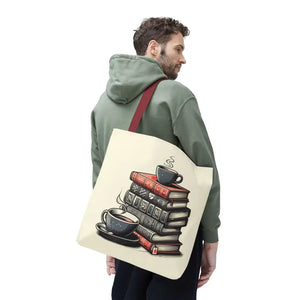 Books Tote Bag - Vibrant Reader Coffee Lover Style - Dipaliz - Shopping Totes