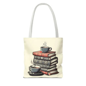 Books Tote Bag - Vibrant Reader Coffee Lover Style - Dipaliz - Shopping Totes