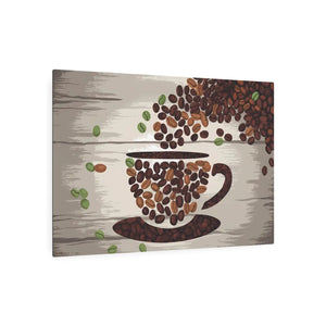 Coffee Bean Metal Art Sign White Aluminum - Dipaliz - Novelty Signs