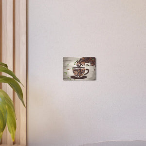 Coffee Bean Metal Art Sign White Aluminum - Dipaliz - Novelty Signs
