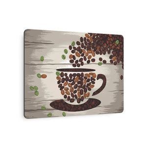 Coffee Bean Metal Art Sign White Aluminum - Dipaliz - Novelty Signs