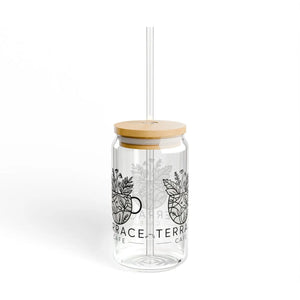 Stylish Bpa-free Sipper Glass - Terrace Cafe Design - Dipaliz - Tumblers