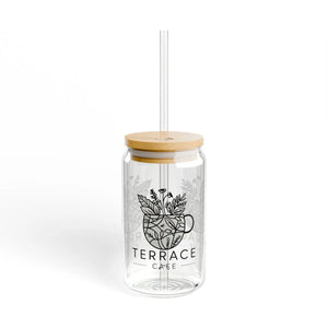 Stylish Bpa-free Sipper Glass - Terrace Cafe Design - Dipaliz - Tumblers