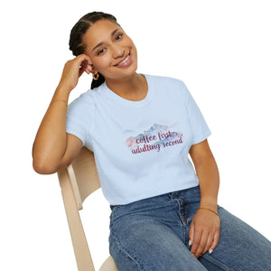 Coffee First Adulting Second T‑shirt, Cute Watercolor Tee for Millennials & New Grads - T-shirts