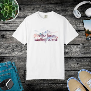 Watercolor Mountain Tee - Funny Coffee Cotton - Dipaliz - T-shirts