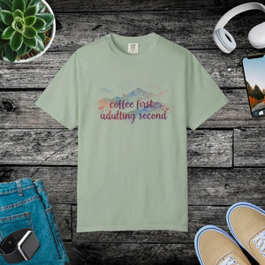 Watercolor Mountain Tee - Funny Coffee Cotton - Dipaliz - T-shirts