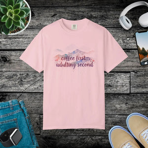 Watercolor Mountain Tee - Funny Coffee Cotton - Dipaliz - T-shirts