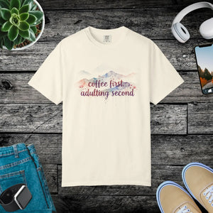 Watercolor Mountain Tee - Funny Coffee Cotton - Dipaliz - T-shirts