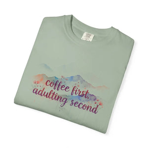 Watercolor Mountain Tee - Funny Coffee Cotton - Dipaliz - T-shirts