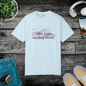 Watercolor Mountain Tee - Funny Coffee Cotton - Dipaliz - T-shirts