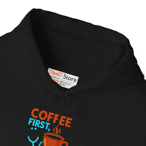 Coffee First Hoodie - Espresso Swirl Warmth - Dipaliz - Hoodies