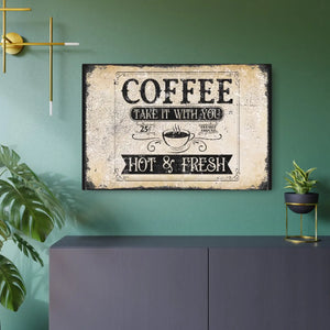 Vintage Coffee Metal Art Sign – Matte Finish - Dipaliz - Novelty Signs