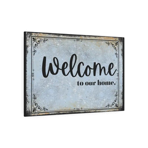 Vintage Metal Art Welcome Sign White Aluminum Matte Finish Dipaliz - Novelty Signs