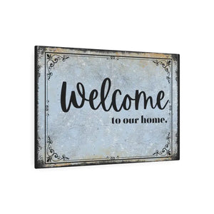 Vintage Metal Art Welcome Sign White Aluminum Matte Finish Dipaliz - Novelty Signs