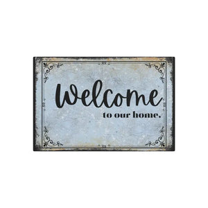 Vintage Metal Art Welcome Sign White Aluminum Matte Finish Dipaliz - Novelty Signs