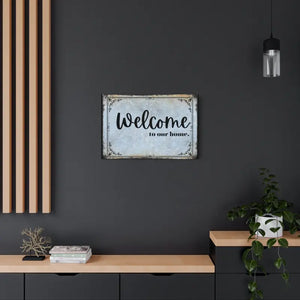 Vintage Metal Art Welcome Sign White Aluminum Matte Finish Dipaliz - 30″ x 20″ (horizontal) / 0.12’’ - Novelty Signs