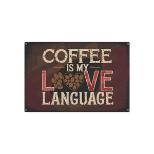 Vintage Coffee Metal Art Sign – Matte Aluminum - Dipaliz - Novelty Signs