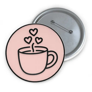 Coffee Love Pin Buttons - Glossy Vibrant Design - Dipaliz - 3’’ - Pinback