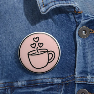 Coffee Love Pin Buttons - Glossy Vibrant Design - Dipaliz - Pinback