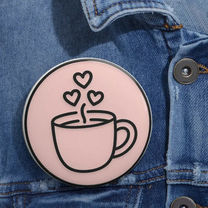 Coffee Love Pin Buttons - Glossy Vibrant Design - Dipaliz - Pinback