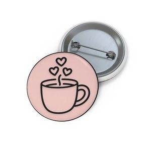 Coffee Love Pin Buttons - Glossy Vibrant Design - Dipaliz - Pinback