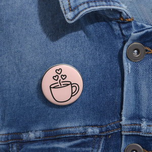 Glossy Coffee Love Pin Buttons - Vibrant Gift - Dipaliz - Pinback