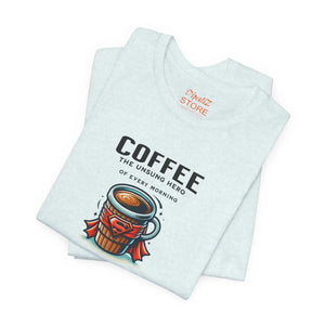 Soft Cotton Jersey Short Sleeve Tee - Coffee Hero - Dipaliz - T-shirts
