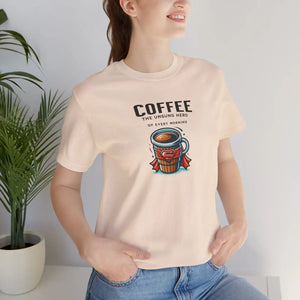 Soft Cotton Jersey Short Sleeve Tee - Coffee Hero - Dipaliz - T-shirts