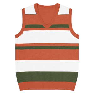 Color Block Stripes Knit V-neck Vest - Retro Modern Style - Dipaliz - 2xs - Vests