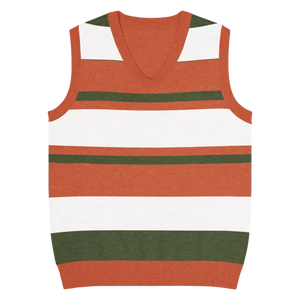 Color Block Stripes Knit V-neck Vest - Retro Modern Style - Dipaliz - Xl - Vests