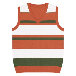 Color Block Stripes Knit V-neck Vest - Retro Modern Style - Dipaliz - Xs - Vests