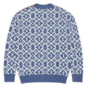 Color Block Burgundy Blue Patterned Sleeve Cardigan - Dipaliz - Cardigans