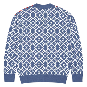 Color Block Burgundy Blue Patterned Sleeve Cardigan - Dipaliz - Cardigans