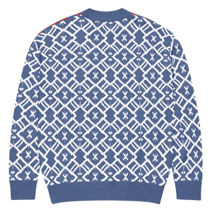 Color Block Burgundy Blue Patterned Sleeve Cardigan - Dipaliz - Cardigans