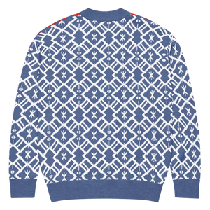 Color Block Burgundy Blue Patterned Sleeve Cardigan - Dipaliz - Cardigans