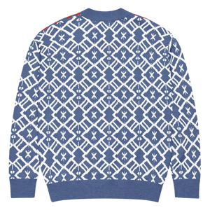 Color Block Burgundy Blue Patterned Sleeve Cardigan - Dipaliz - Cardigans