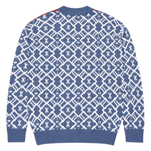 Color Block Burgundy Blue Patterned Sleeve Cardigan - Dipaliz - Cardigans