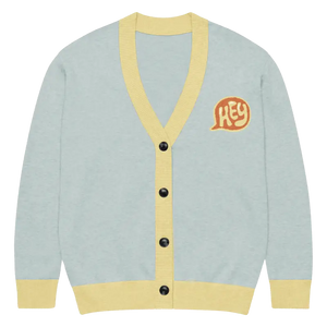 Light Blue Colorblock Cardigan Rainbow Sleeves - Dipaliz - 3xl - Cardigans