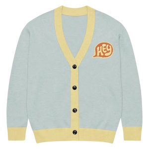 Light Blue Colorblock Cardigan Rainbow Sleeves - Dipaliz - Xs - Cardigans