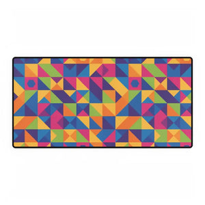 Colorblock Geometric Desk Mat - Large Rgb Gaming and Office - Dipaliz - 31.5’’ × 15.5’’ - Computer Accessories