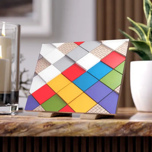 Home Decor - Vibrant Ceramic Photo Tiles Colored Squares Pattern - Dipaliz