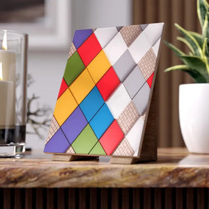 Home Decor - Vibrant Ceramic Photo Tiles Colored Squares Pattern - Dipaliz