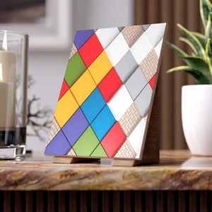 Home Decor - Vibrant Ceramic Photo Tiles Colored Squares Pattern - Dipaliz