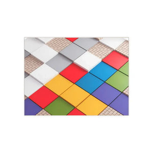 Home Decor - Vibrant Ceramic Photo Tiles Colored Squares Pattern - Dipaliz 6’’ × 8’’ / Matte