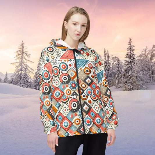 Colorful Abstract Geometric Windbreaker Jacket for Kids - Xs Outerwear