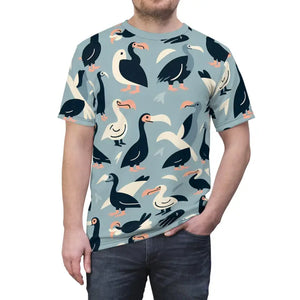 Fun Summer Tee - Colorful Bird Pattern Unique Aop Shirt - Dipaliz - Black Stitching / 4 Oz. / s - T-shirts