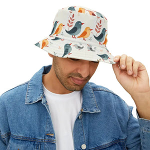 Colorful Bird Print Bucket Hat Summer Style - Dipaliz - Hats