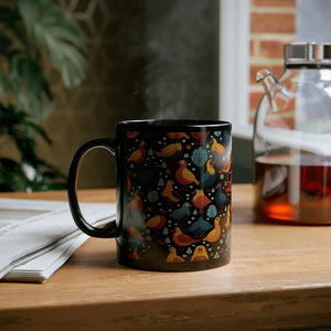Vibrant Colorful Birds Black Ceramic Mug - Dipaliz - Mugs
