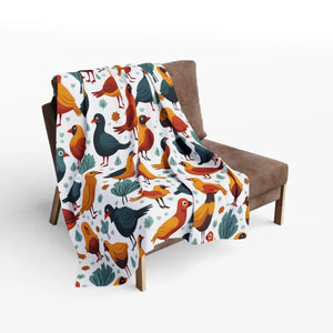 Colorful Birds Arctic Fleece Blanket – Warm - Dipaliz - Blankets