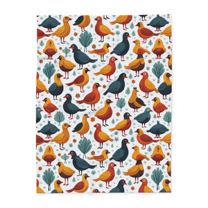 Vibrant Arctic Fleece Blanket - Colorful Birds Pattern - Dipaliz - Blankets